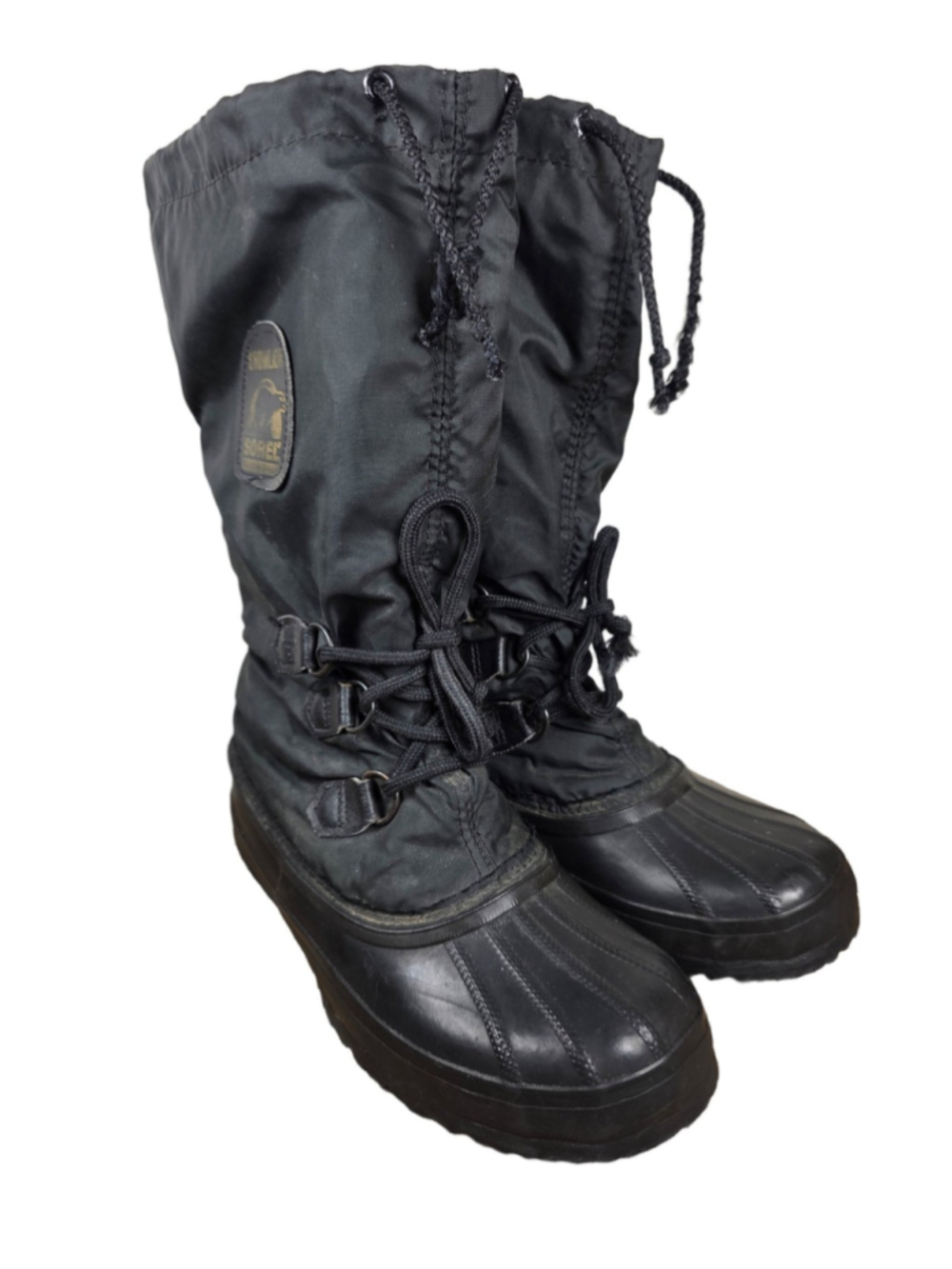 VTG SOREL Snowlion XT Women's Winter Snow Boots Black Sz 8 Mid-Calf Outdoor Ski